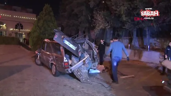 İstanbul Avcılar'da otomobil restoran bahçesine uçtu: 1'i ağır 2 yaralı!