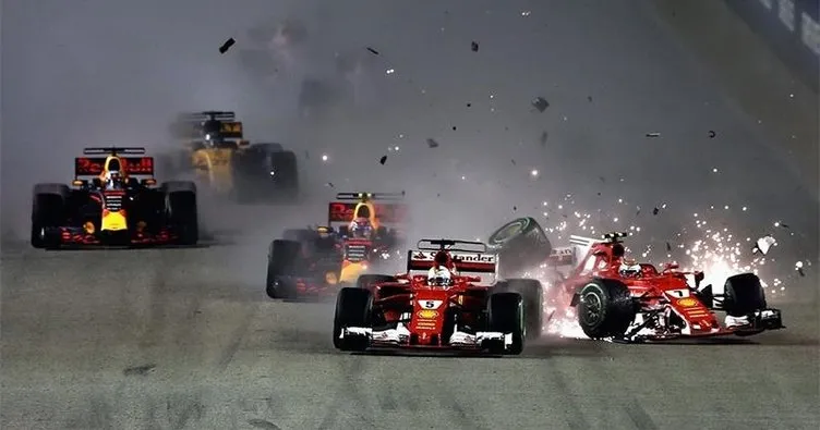 Ferrari pilotları birbirleriyle çarpıştı, Verstappen kazandı