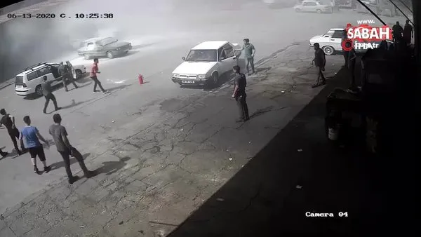 İzmir’de otomobilin LPG tankı böyle patladı: 2 ağır yaralı | Video
