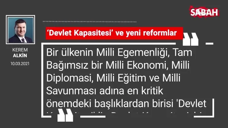 Kerem Alkin | ‘Devlet Kapasitesi’ ve yeni reformlar