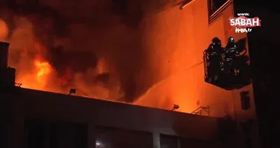 Ankara’da 4 katlı metruk binanın çatısı alev alev yandı | Video