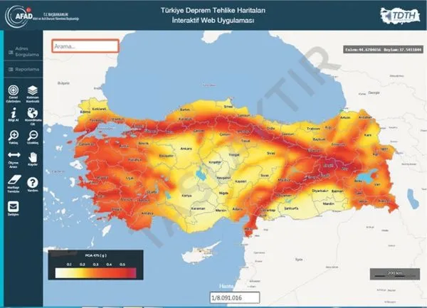 AFAD deprem riski sorgulama hizmeti yayınlandı!