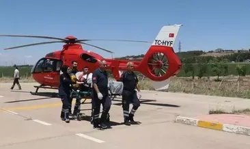 Kolunu çim biçme makinesine kaptırdı! İmdadına ambulans helikopter yetişti #diyarbakir