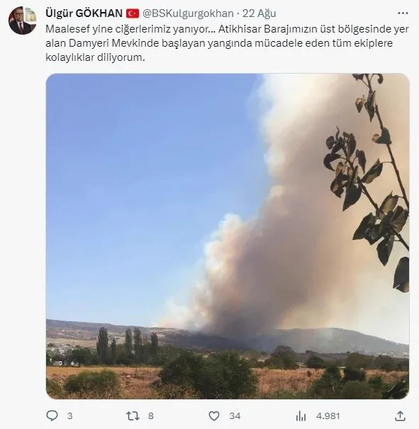 Çanakkale yanıyor: CHP’li Başkan yurt dışında tatil yapıyor! Paylaşımı da ayrı skandal!