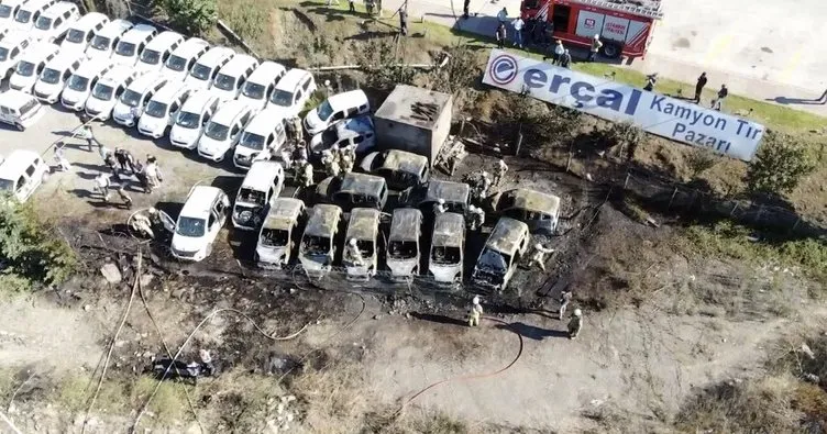 İstanbul’da oto galeride yangın! 16 araç zarar gördü