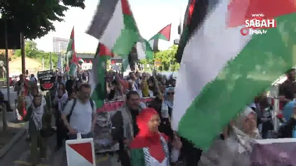 Berlin'de Filistin’e destek yürüyüşü: Çok sayıda kişiye gözaltı | Video