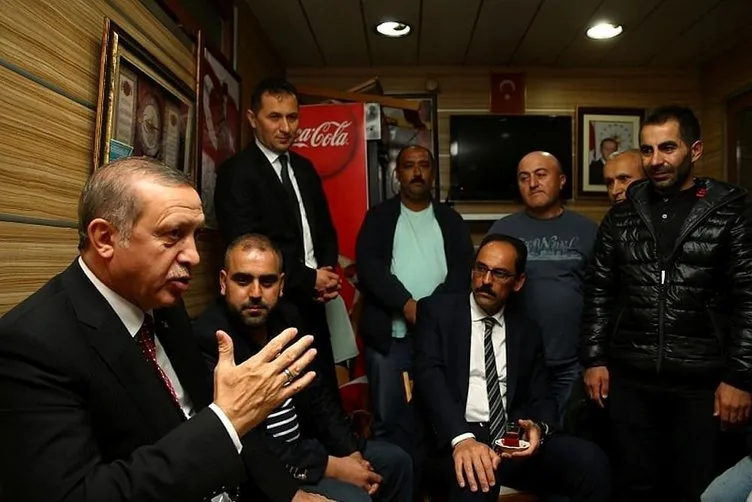 Erdoğan’dan minibüs durağına sürpriz ziyaret