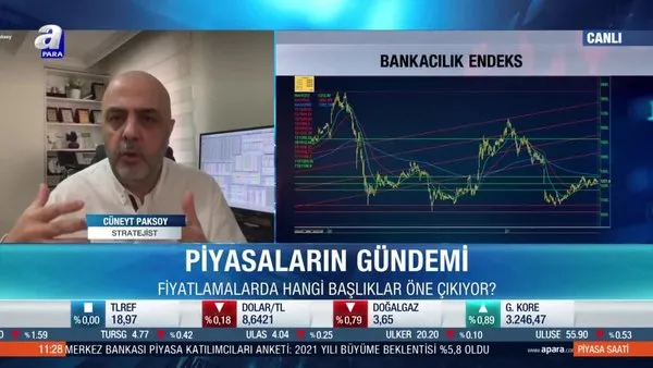 Stratejist Cüneyt Paksoy: Borsa İstanbul'da bankacılık endeksinde 1150 stop seviyesi