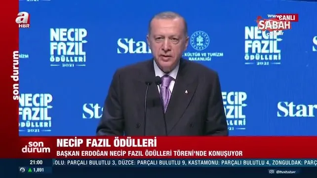 Başkan Erdoğan Necip Fazıl Ödülleri törenine katıldı: Bu ödüller zorbalara açılmış bir bayraktır