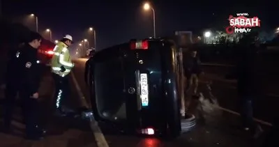 Ümraniye’de virajı alamayan otomobil takla attı: 1 yaralı | Video