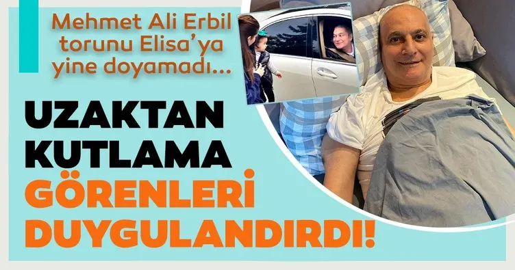 Mehmet Ali Erbil’e kızı Sezin Erbil ve torunundan sosyal mesafeli kutlama! Mehmet Ali Erbil torunu Elisa’ya yine doyamadı