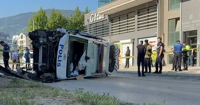 Polis aracı takla attı 2 polis yaralandı: Şiddete uğrayan kadını kurtarmak isterken canlarından oluyorlardı #bursa