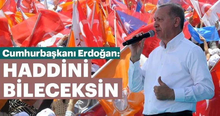 Cumhurbaşkanı Erdoğan: Haddini bileceksin