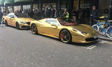 Altın kaplama arabalarla geldiler