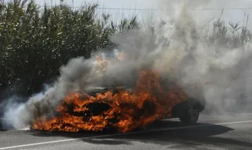 Aydın’da seyir halindeki otomobil alev alev yandı