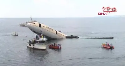 Dev yolcu uçağının Saros Körfezi’nde denize batırılma anı kamerada