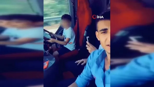 Adıyaman'da küçük çocuğun şehirlerarası yolcu otobüsü kullandığı skandal anlar kamerada | Video