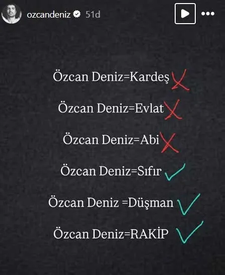 Özcan Deniz’in ailesinde sular durulmuyordu! Son paylaşımı ile böyle mesaj verdi...