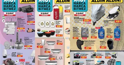 A101 AKTÜEL KATALOG 15 Şubat Perşembe raflarda! Overlok makinesi, maşa, blender... Haftanın A101 aktüel ürünler indirimleri