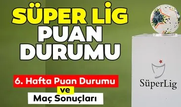 Süper Lig Puan Durumu! TFF ile 6. Hafta Süper Lig Güncel Puan Durumu sıralama tablosu nasıl? İşte 6. Hafta maç sonuçları