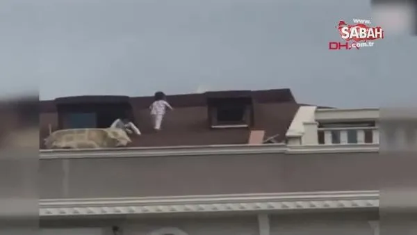 Son dakika... Sultanbeyli'de çatıda korkunç görüntü! İki küçük çocuğun çatıda tehlikeli oyunu | Video