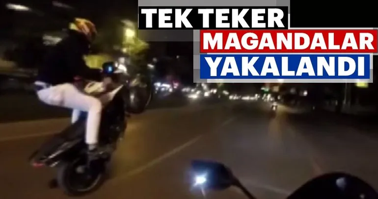 İstanbulda tek teker üzerinde tehlike saçan trafik magandaları yakalandı