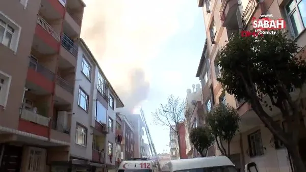 İstanbul Güngören’de 5 katlı bir evin çatısında yangın