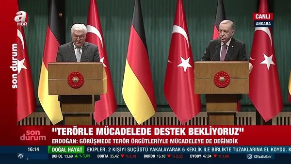 Başkan Erdoğan'dan Alman mevkidaşı Steinmeier ile ortak basın toplantısı | Video