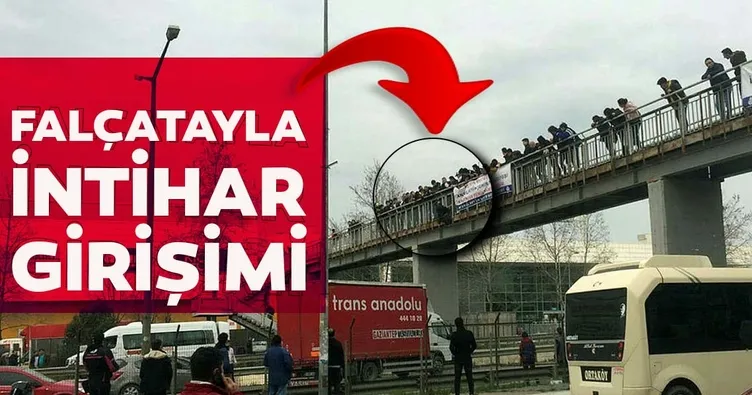Silivri’de üstgeçitte intihar girişimi