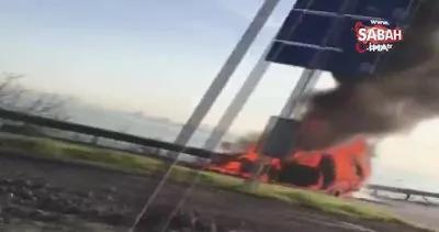 TEM yanyolda otomobil alev alev yandı | Video