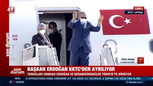 Cumhurbaşkanı Erdoğan KKTC programını tamamladı! Yurda dönüyor...