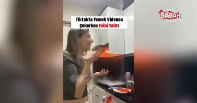 TikTok videosu çekerken mutfağı yaktı! Yangını üfleyerek söndürmeye çalıştı | Video