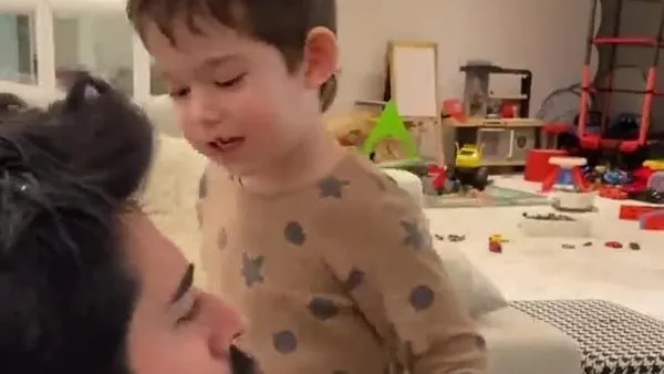 Burak Özçivit ve oğlu Karan'ın sevimli halleri kamerada! | Video