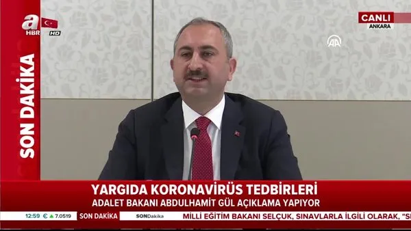 Adalet Bakanı Gül'den corona virüsü önlemleri hakkında önemli açıklamalar | Video