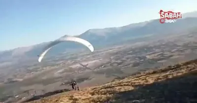 Yamaç paraşütçülerini izleyen vatandaşın kamera arkası konuşmaları güldürdü | Video