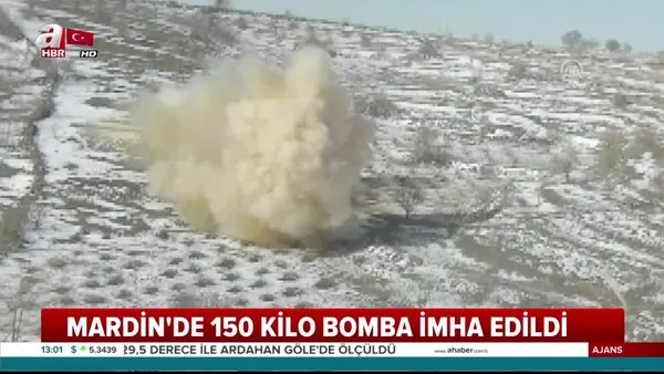 Mardin'de ele geçirilen terör örgütü PKK'ya ait 150 kilo patlayıcı, imha edildi!