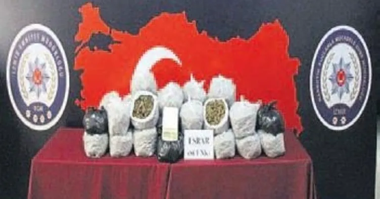 İzmir’de 33 kilo esrar ele geçirildi
