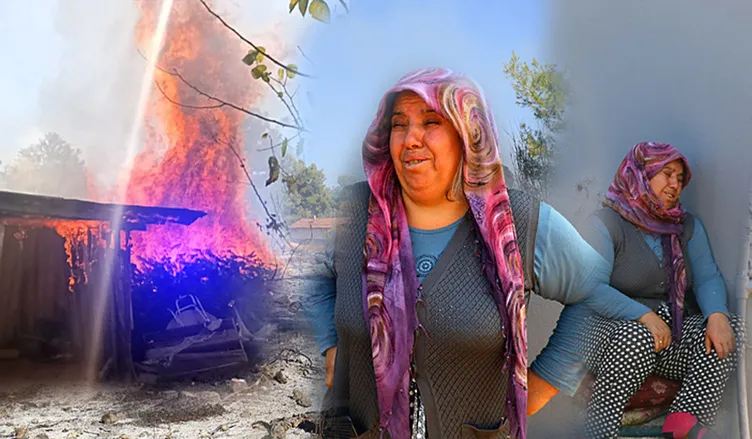 Antalya’da korkutan yangın: Gözyaşları eşliğinde yangına müdahale etmeye çalıştı!