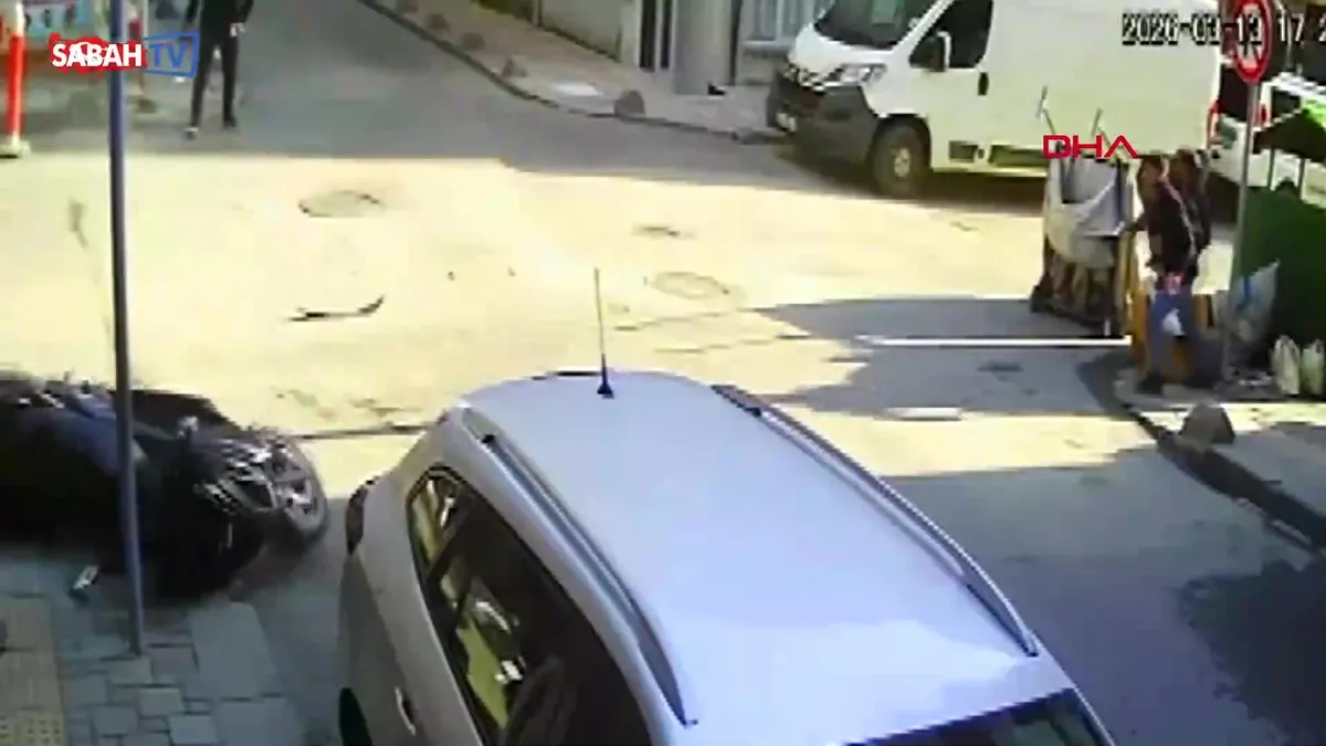 Esenler’de yine aynı noktada meydana gelen kazada 2 yaralı! O anlar kamerada | Video videosunu izle