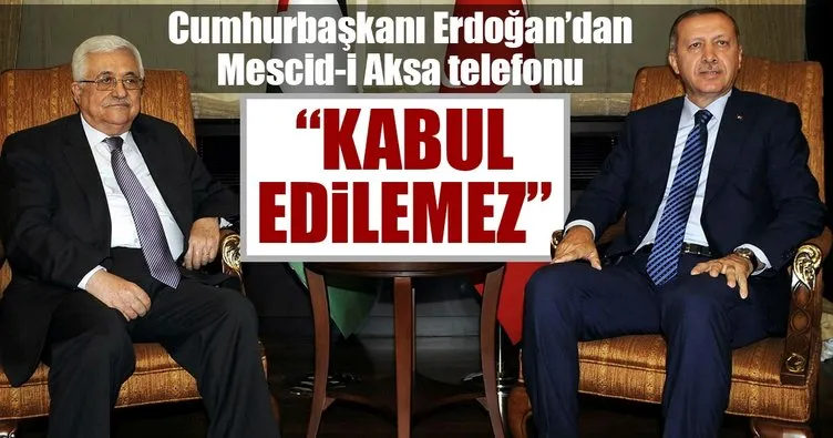 Cumhurbaşkanı Erdoğan’dan Mescid-i Aksa telefonu