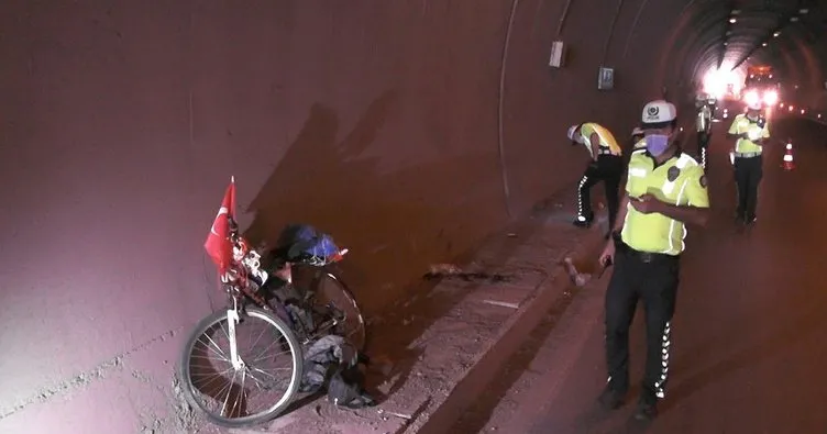 Tünelde kamyonun çarptığı bisikletli öldü