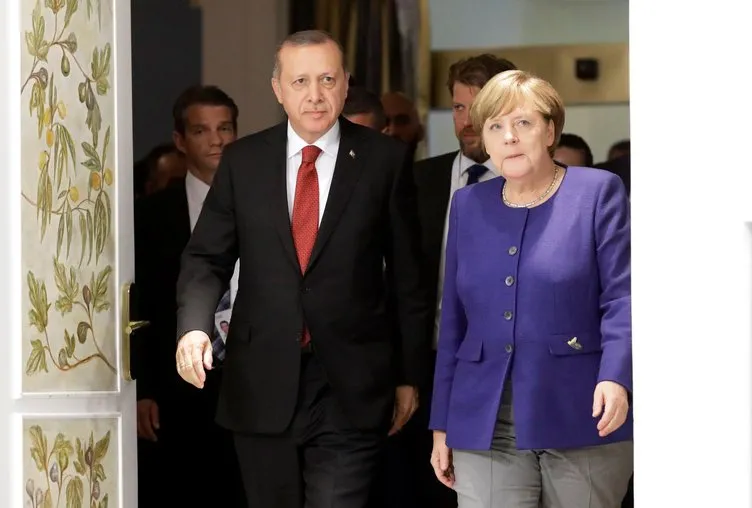Erdoğan-Merkel görüşmesinden kareler