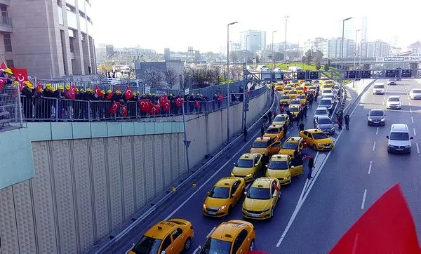 Taksicilerden UBER eylemi