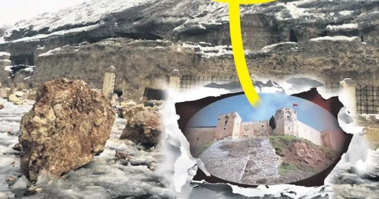 Tarihi kalenin burçları yıkıldı
