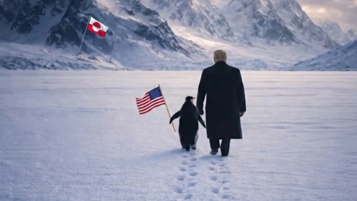 Beyaz Saray’dan penguenli ‘Grönland’ paylaşımı Beyaz Saray’dan penguenli ‘Grönland’ paylaşımı