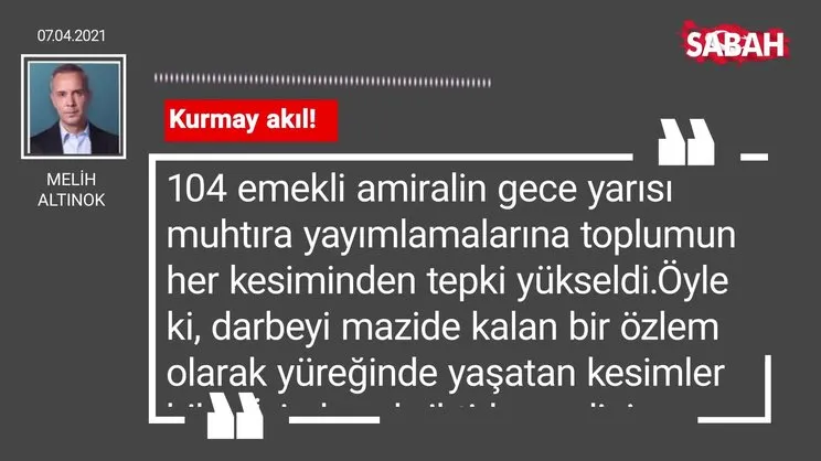 Melih Altınok | Kurmay akıl!
