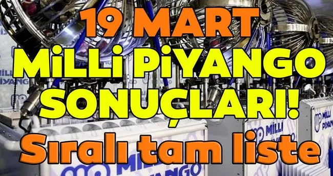 19 Mart MPİ bilet sorgulama ekranı - Milli Piyango canlı ...
