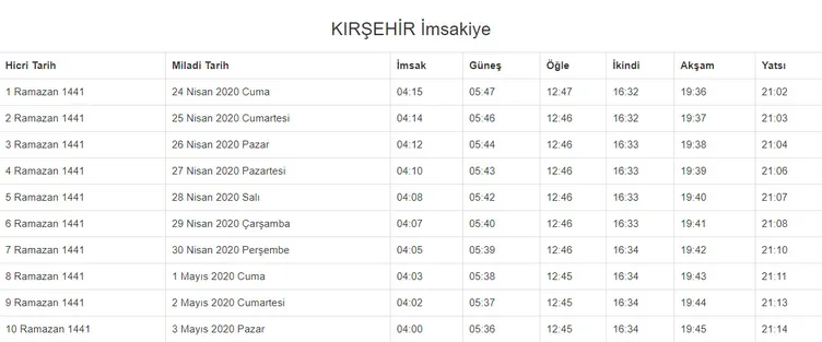 Ramazan imsakiye yayınlandı! 2020 Ramazan ne zaman başlıyor? İstanbul, Ankara, İzmir imsakiye ile iftar ezan saatleri ve il il sahur vakti!