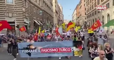 Terör örgütü PKK yandaşları İtalya sokaklarında gösteri düzenledi | Video