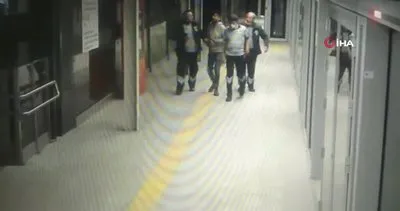 İstanbul metrosunda intihar ihbarına giden polis hırsızı suçüstü yakaladı...O anlar kameralara yansıdı